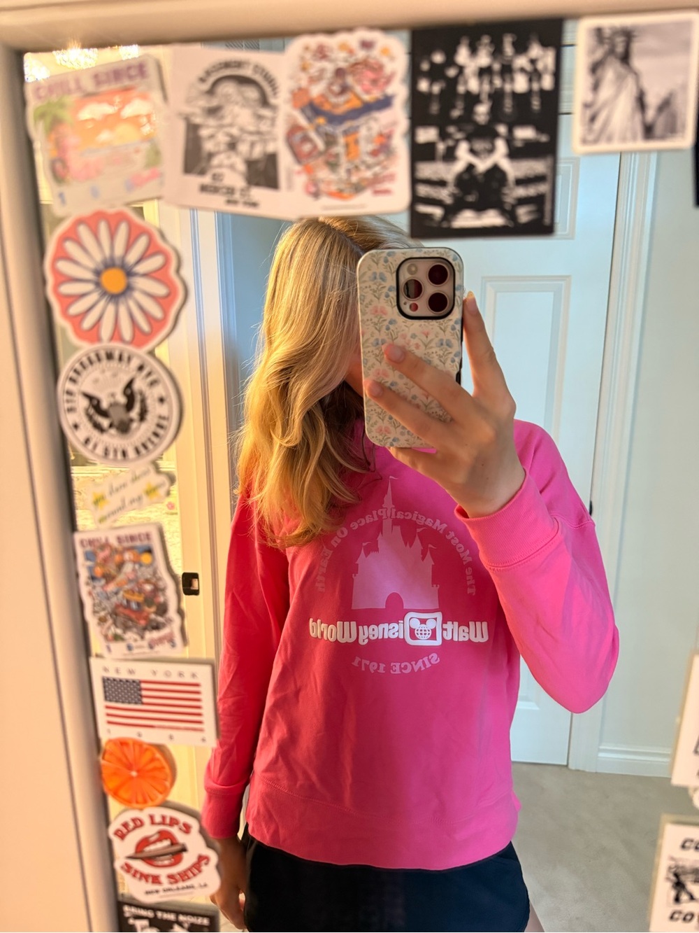 Disney Pink Walt Disney World Logo Sweatshirt